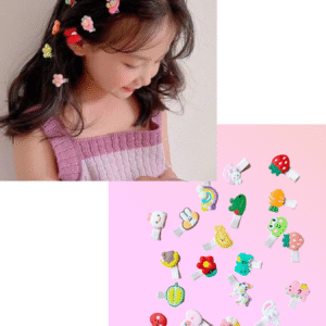 6-piece*3set girls' all inclusive cloth hair clip without damaging hair, cute cartoon hair clip for babies