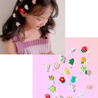 Conjunto de 3 conjuntos de 6 peças de presilhas de tecido para meninas, que não danificam o cabelo; presilhas fofas com desenhos animados para bebês