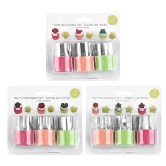 Kit com 3 formas para biscoitos em aço inoxidável - Proteção para as mãos