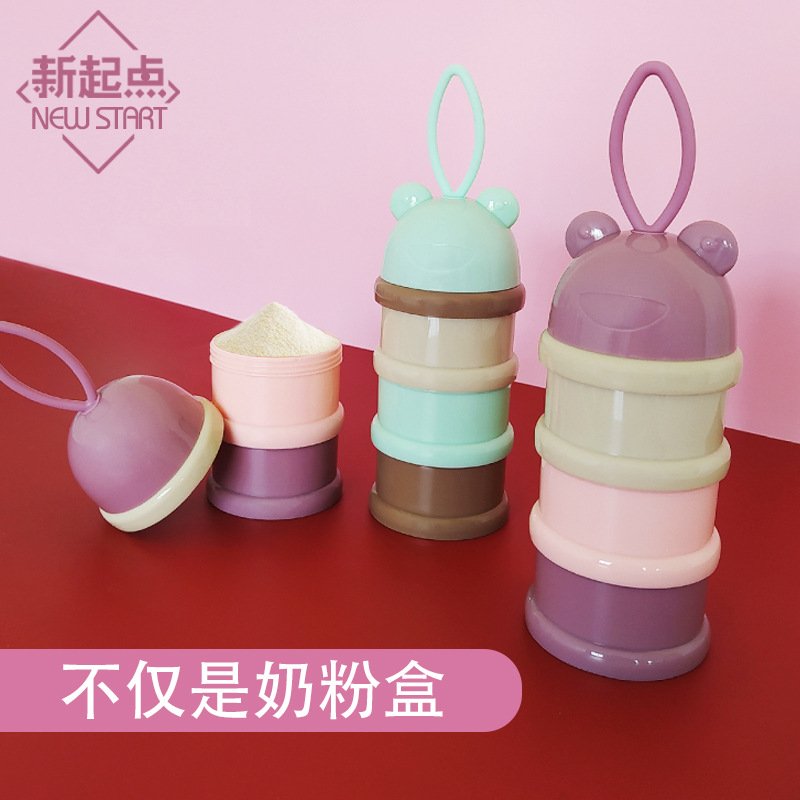 Colorful three-layer baby milk powder box with independent layered milk powder compartment