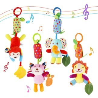 Brinquedo sensorial para bebês - Chocalho pendurado macio e educativo