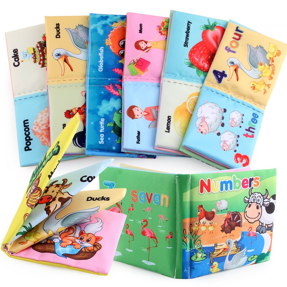 Infant Cloth Book Hand Tear Not Rot Early Education Science and Education Children's Cognition English Cloth Book Palm Cloth Book - Image 3