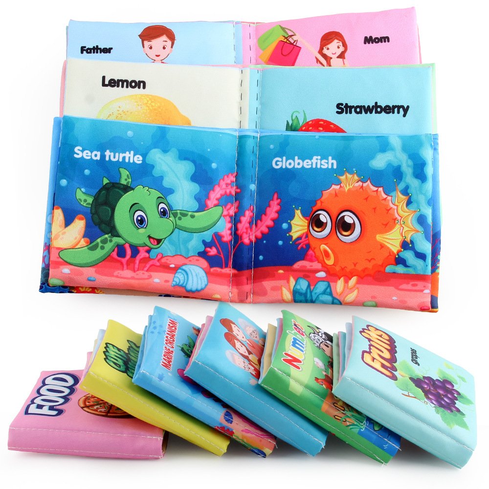 Infant Cloth Book Hand Tear Not Rot Early Education Science and Education Children's Cognition English Cloth Book Palm Cloth Book - Image 5