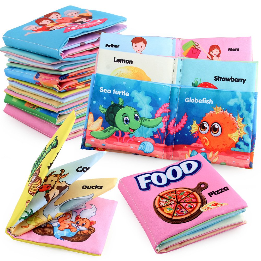 Infant Cloth Book Hand Tear Not Rot Early Education Science and Education Children's Cognition English Cloth Book Palm Cloth Book