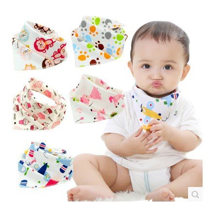 Baby triangle towel, baby saliva towel, double button newborn bib - Image 5