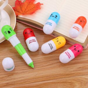 Student cute pill pen cartoon expression retractable pen
