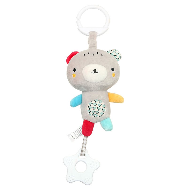 Baby multifunctional bear rabbit gum pendant plush movement sound music toy - Image 4