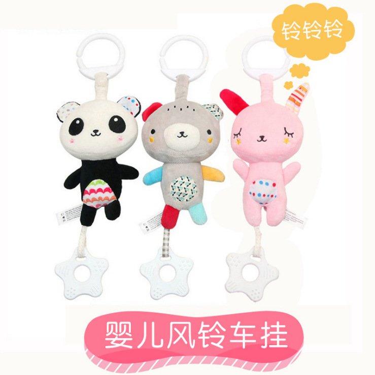 Baby multifunctional bear rabbit gum pendant plush movement sound music toy - Image 2
