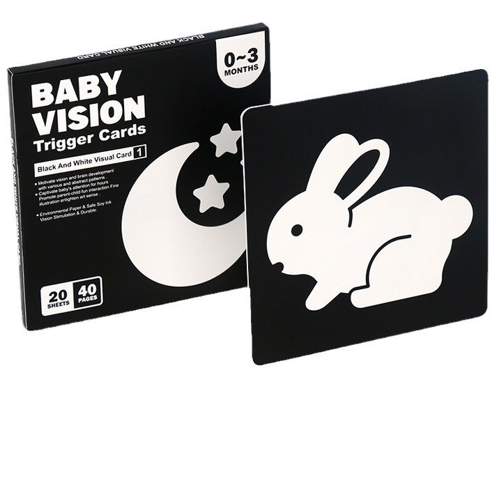 Black White Paper Education Sensory Toy Visual Cards