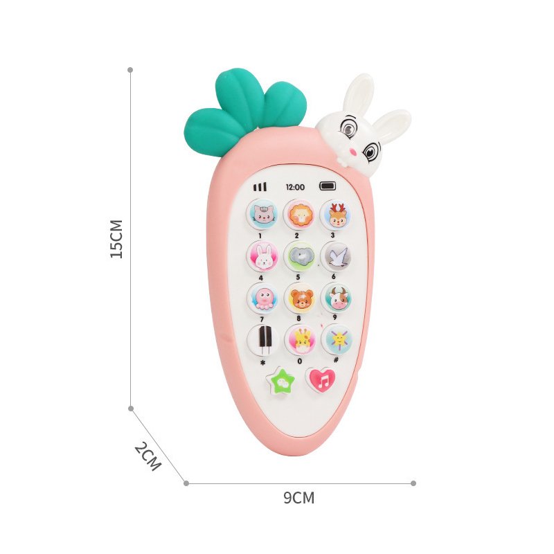 cartoon early education machine simulation mobile kids learning children phones toys pink phone toy - Image 2