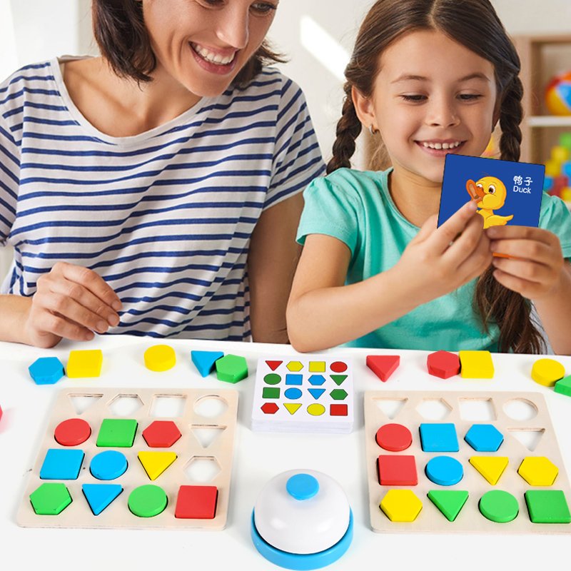 Colored puzzle board, children's magic, intelligence education, wooden puzzle toys