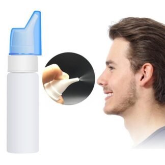Frasco de spray nasal branco de 70 ml para rinite e sinusite