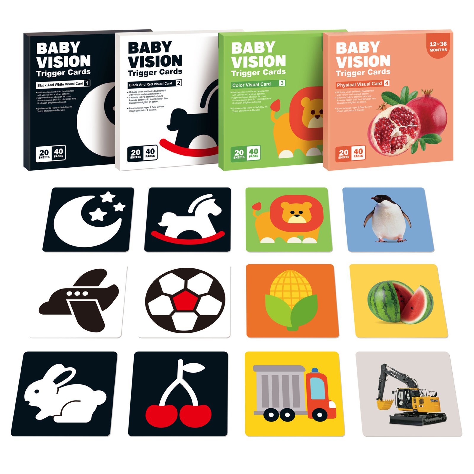 Black White Paper Education Sensory Toy Visual Cards - Image 2