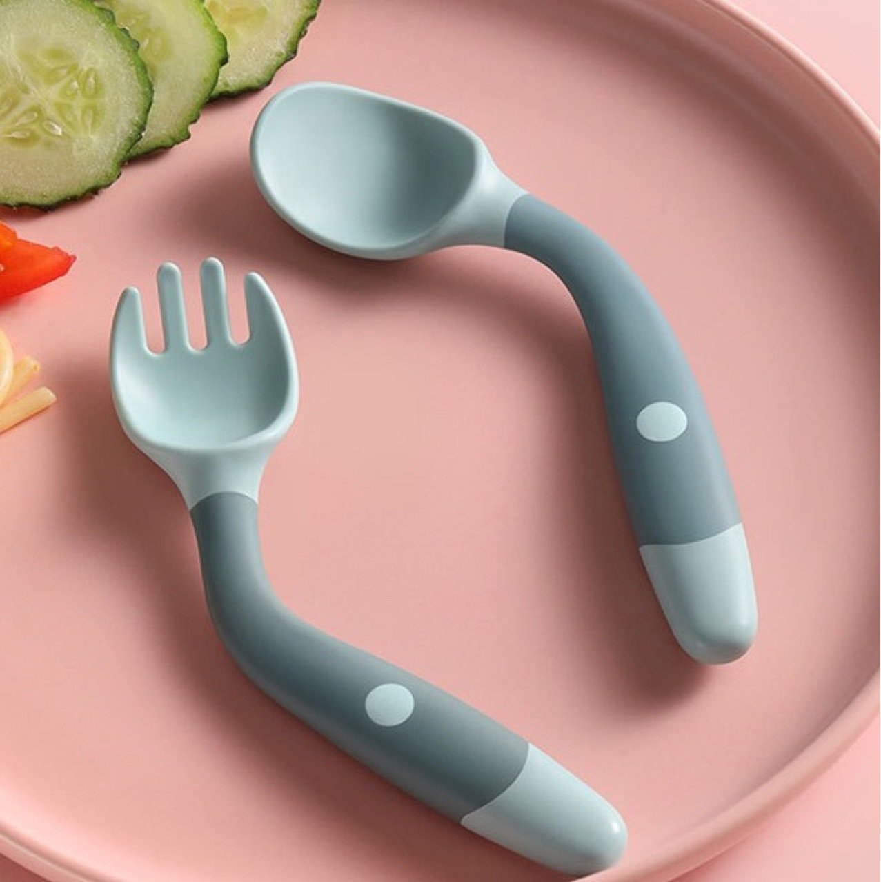 Silicone Spoon for Baby Utensils Set Auxiliary Food Toddler Soft Fork - Image 5