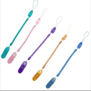 flexible good selling silicone baby pacifier chain,baby pacifier holder 6colors