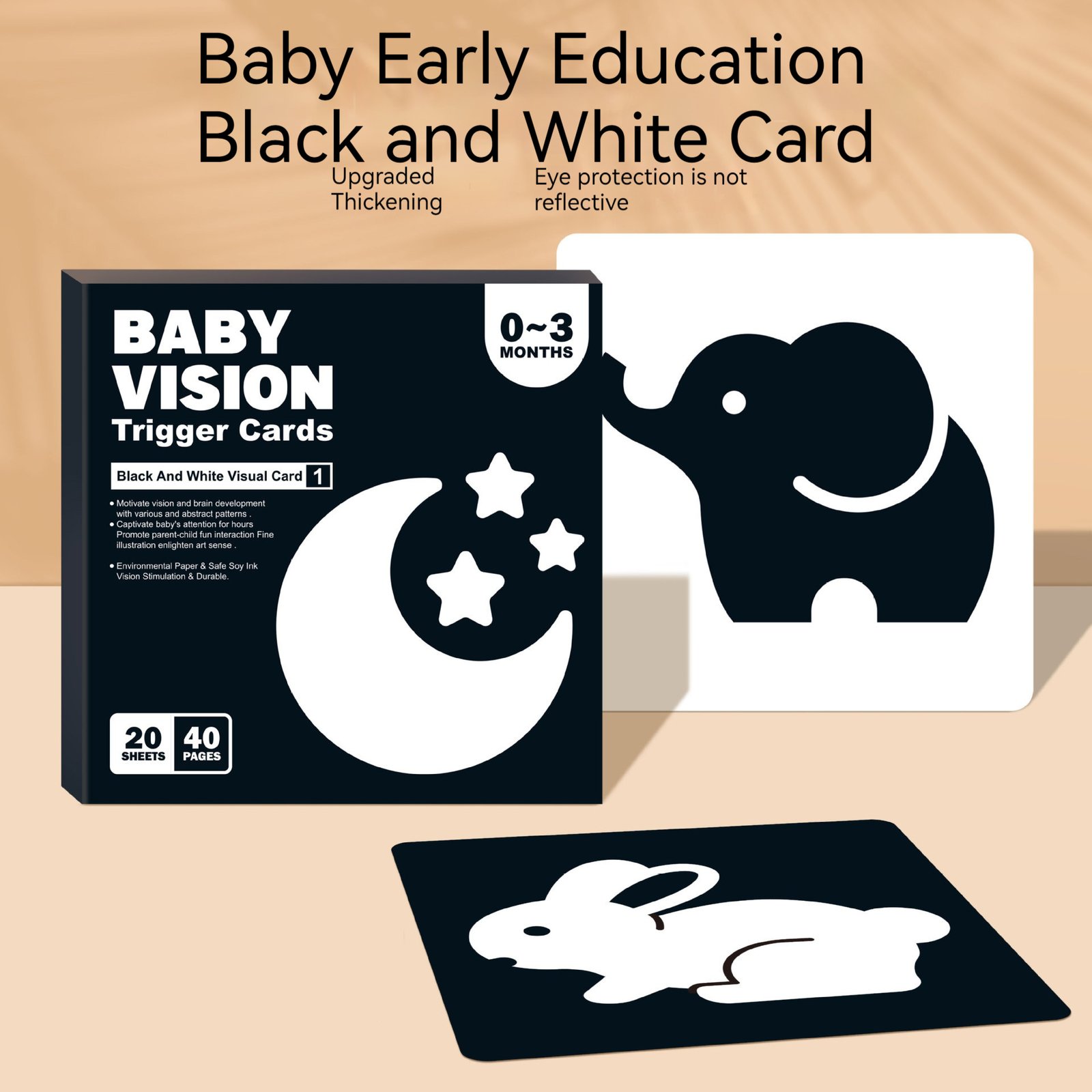 Black White Paper Education Sensory Toy Visual Cards - Image 4