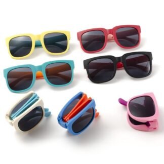 Óculos de sol infantis dobráveis para meninos e meninas, para proteção contra os raios UV