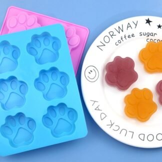 Molde de silicone para bolo com 6 pegadas de cachorrinho e garras de gato