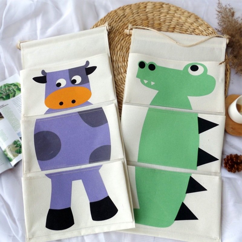 Cotton and linen fabric cute cartoon animal hanging bag