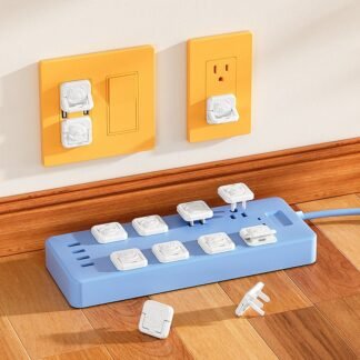 Tampa de segurança para tomadas infantis resistente a choques elétricos, modelo Bear, para tomadas americanas de 2 fases e 3 pinos