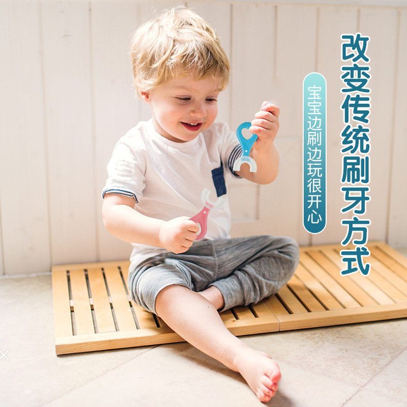 Children's U-shaped baby toothbrush U-shaped infant 2-12 years old child soft bristle silicone mouth cleaning brush - Image 3