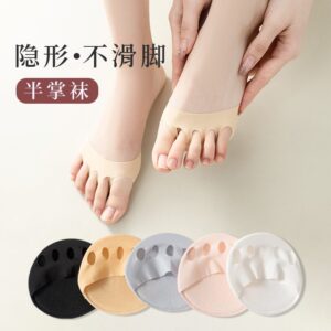 Spring and Summer Invisible Foot Socks Sandals Socks Women's Half Socks Forefoot Pad Toe Socks Non-slip Five-finger Socks