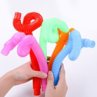 Brinquedo de descompressão infantil: tubo telescópico ondulado para montagem