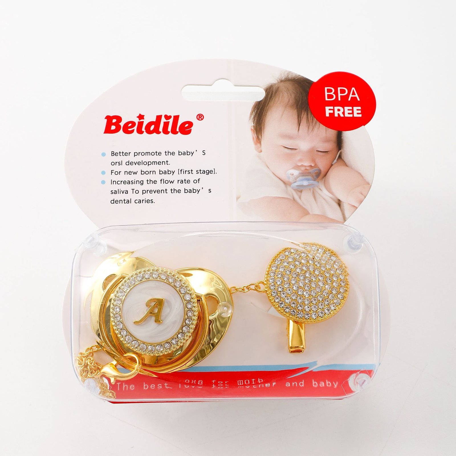 Spot drill pacifier letter studded baby pacifier suit - Image 9