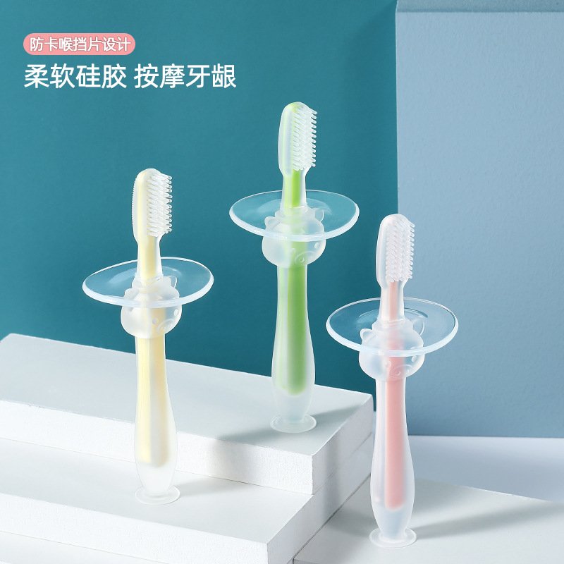 Soft silicone baby toothbrush suction cup baby toothbrush soft bristles - Image 2