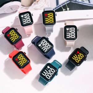 Love LED electronic fashion simple small square watch couple children digital bracelet
