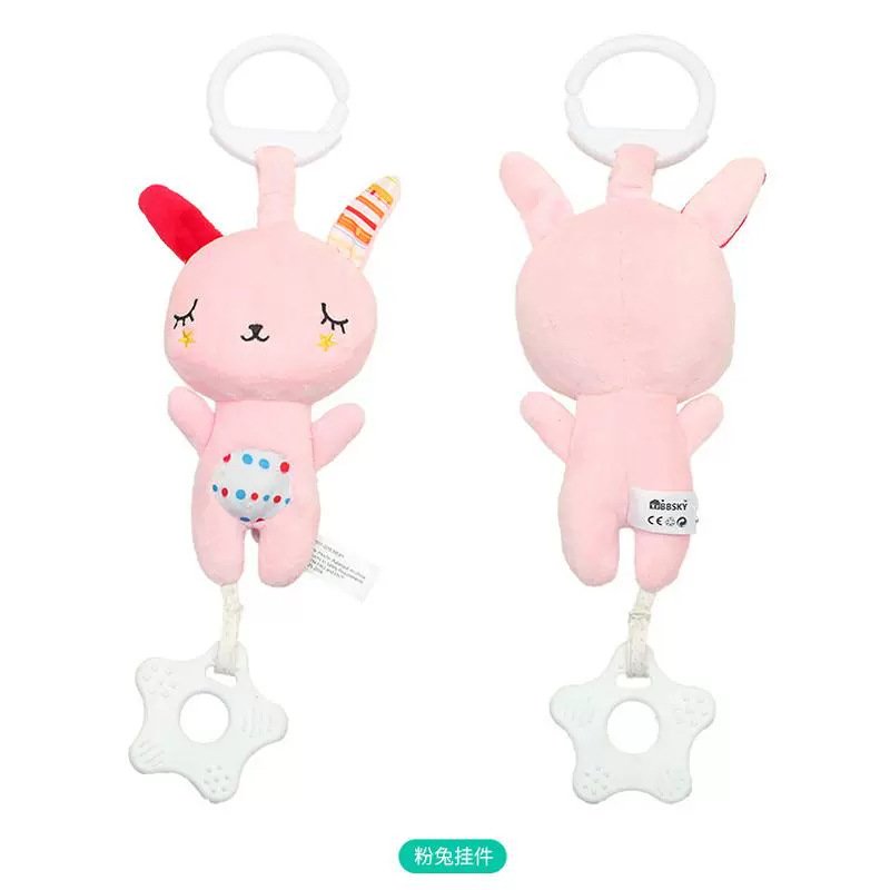 Baby multifunctional bear rabbit gum pendant plush movement sound music toy - Image 3