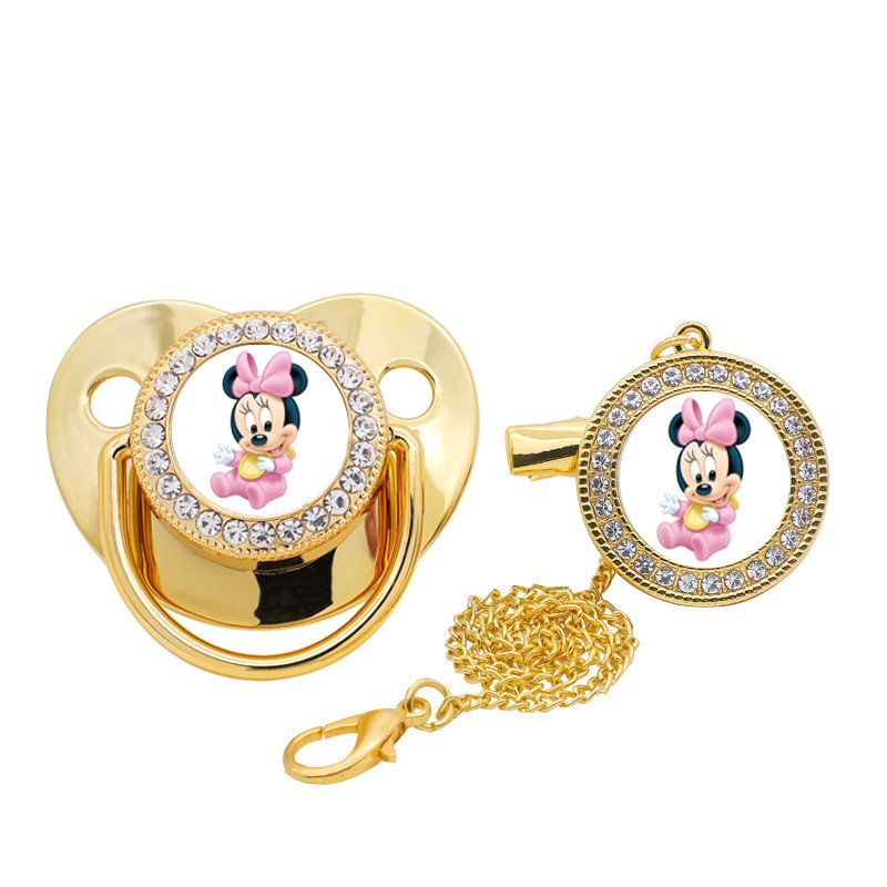 Cartoon Minnie series cross-border hot selling pacifiers, baby diamond dots to soothe and play with the mouth - Image 2