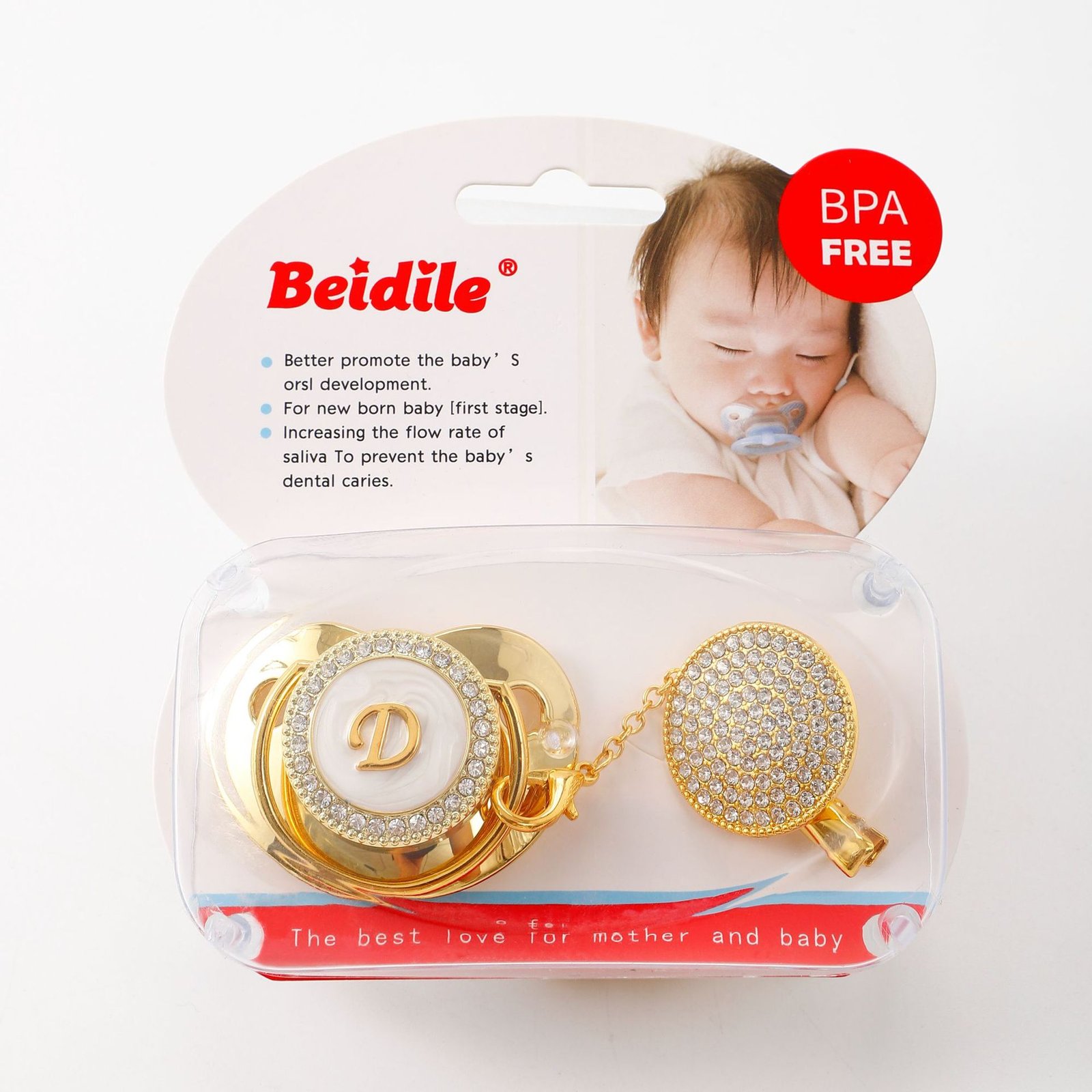 Spot drill pacifier letter studded baby pacifier suit - Image 6