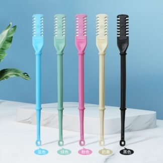 Tesoura de duas pontas para pelos do nariz, para uma limpeza manual e segura das narinas. Concha auricular de duas pontas