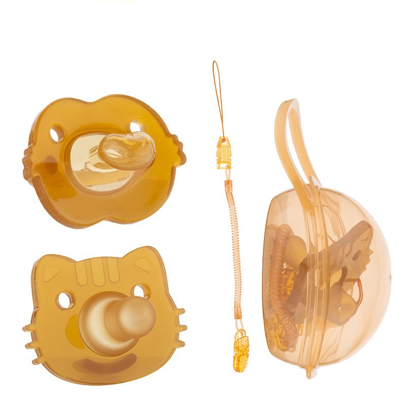 Newborn baby full silicone pacifier nano silver anti-lost chain imitation breast milk play mouth super soft with box - Image 8