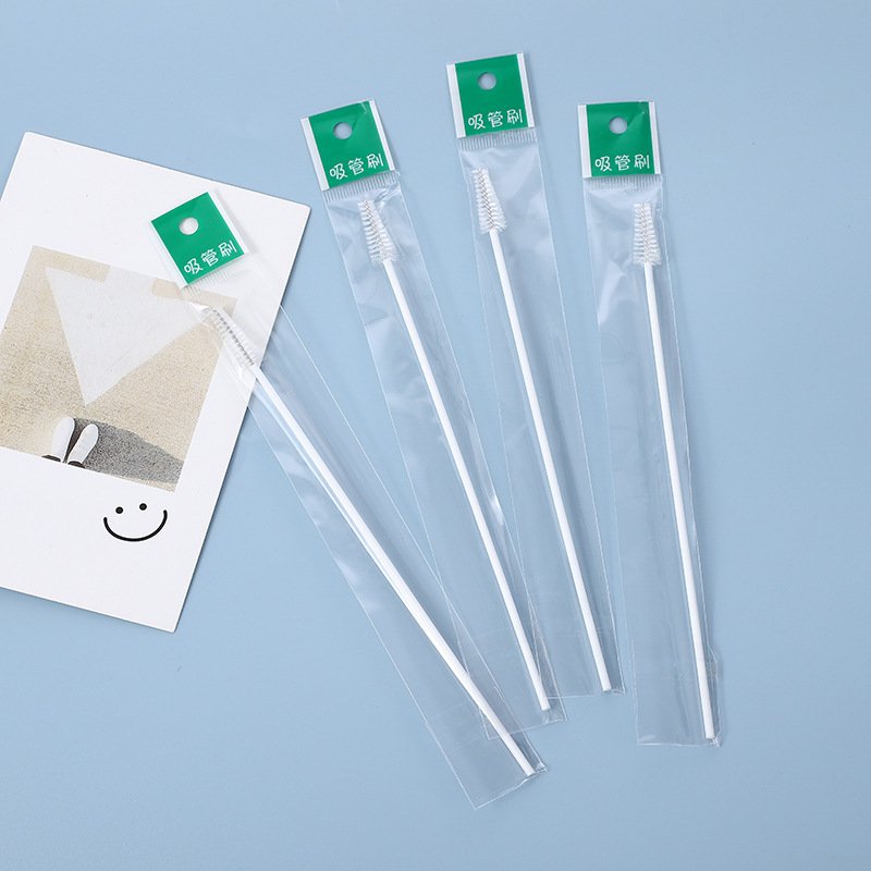 Separate packaging straw brush baby bottle straw brush baby bottle accessories plastic straw brush stainless steel bristles