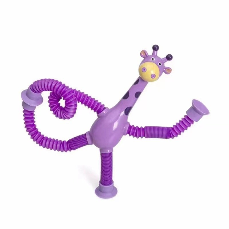 Luminous and versatile giraffe telescopic tube toy puzzle toy cartoon suction cup - Image 2