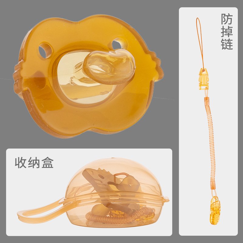 Newborn baby full silicone pacifier nano silver anti-lost chain imitation breast milk play mouth super soft with box - Image 7