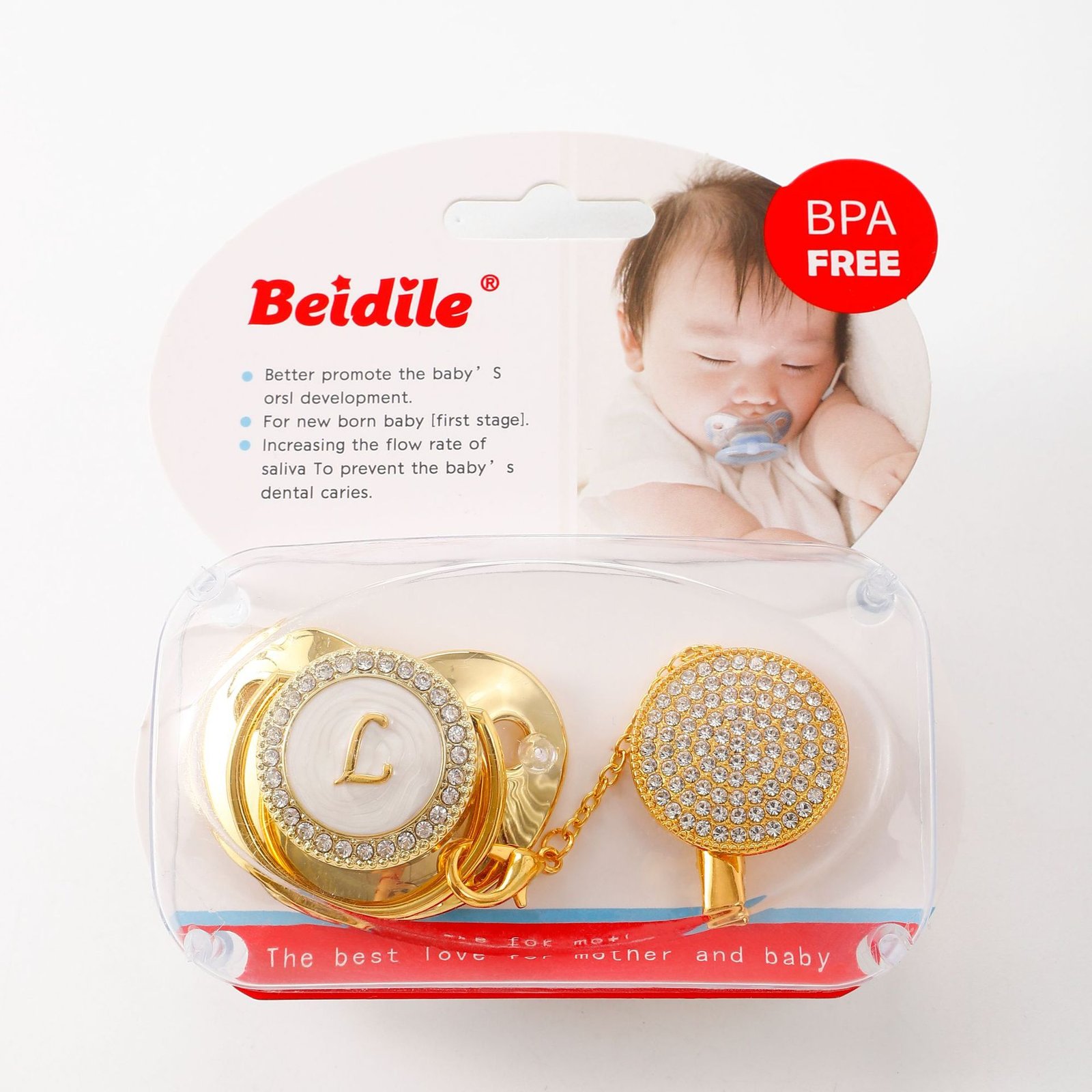 Spot drill pacifier letter studded baby pacifier suit - Image 5