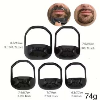 Conjunto de 5 peças de gabaritos para modelar a barba – ferramenta para contornar e aparar a barba masculina