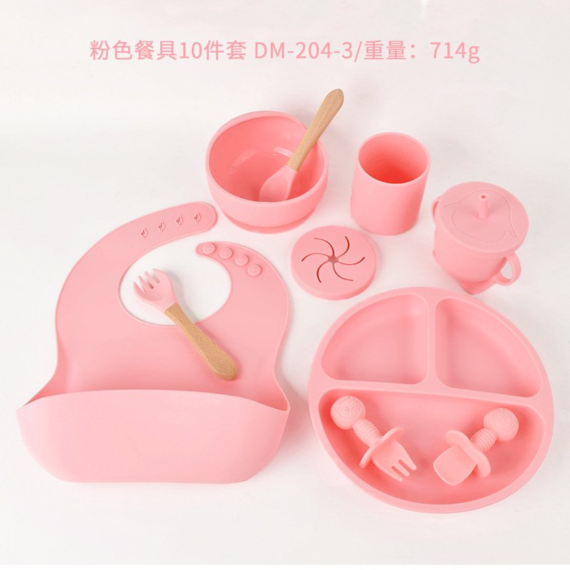 Tableware set of ten baby baby silicone plate suit food grade - Image 8