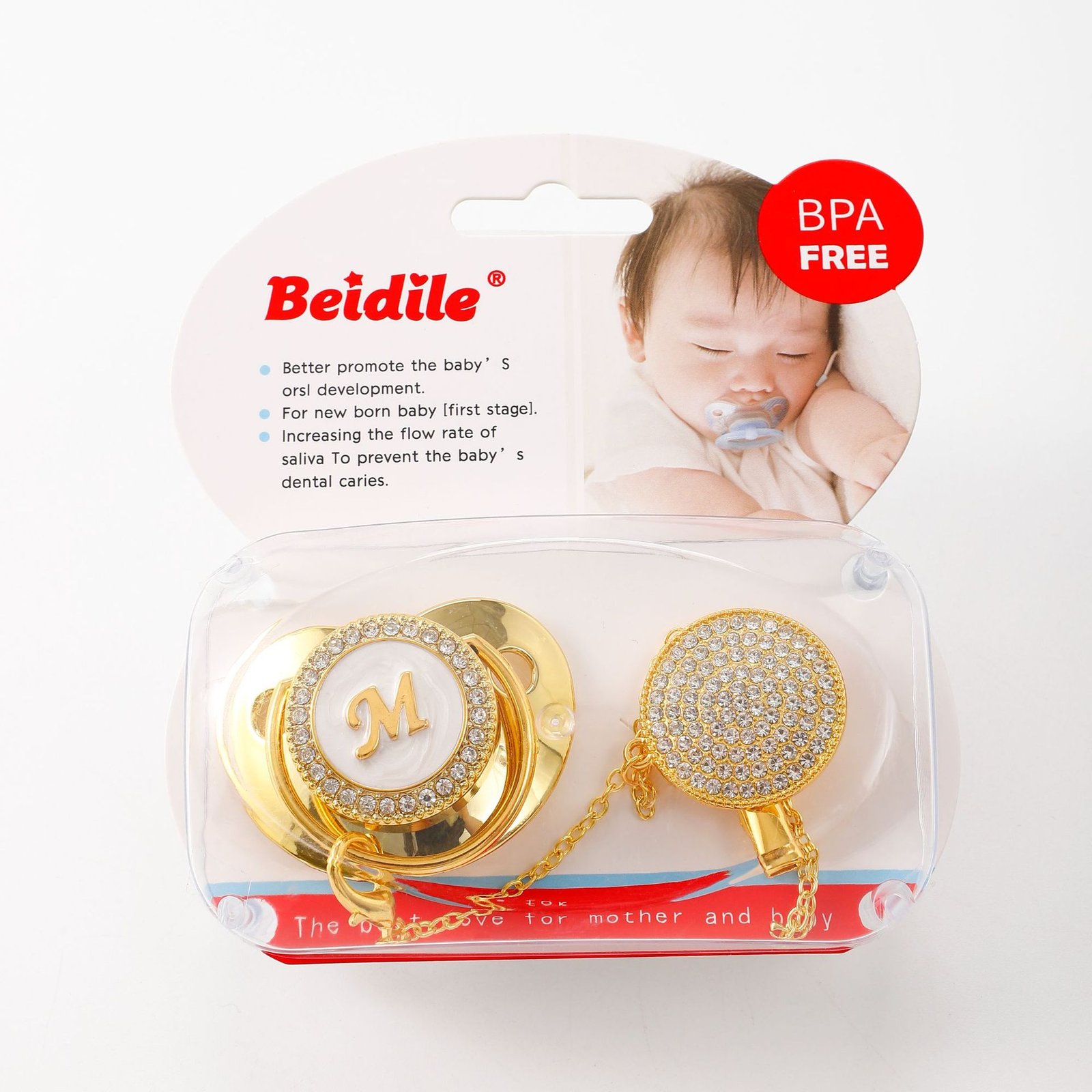 Spot drill pacifier letter studded baby pacifier suit - Image 4