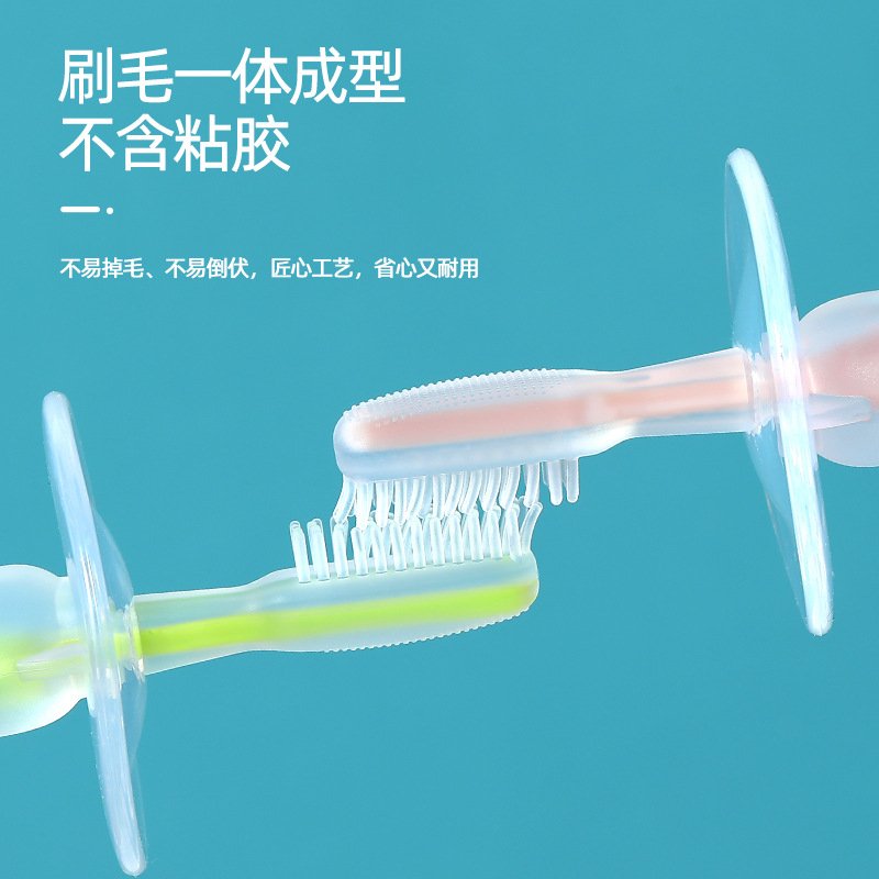 Soft silicone baby toothbrush suction cup baby toothbrush soft bristles - Image 4