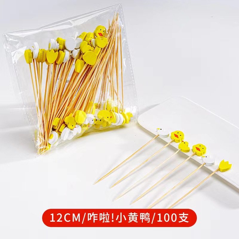 Disposable fruit stick bamboo stick flower stick fruit fork creative art toothpick - Image 5