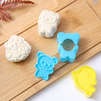 Molde para biscoitos com desenhos animados - Conjunto de 4 moldes para biscoitos recheados em formato de animais