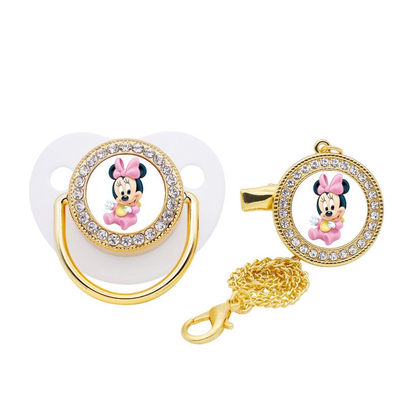 Cartoon Minnie series cross-border hot selling pacifiers, baby diamond dots to soothe and play with the mouth - Image 3