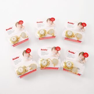 Conjunto de chupeta infantil com letras e tachas