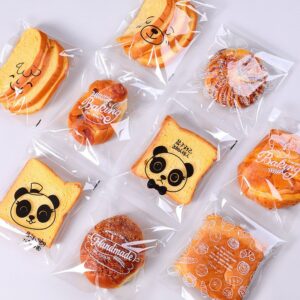 100pcs bread bag transparent self-sealing self-adhesive bag expression packaging bag