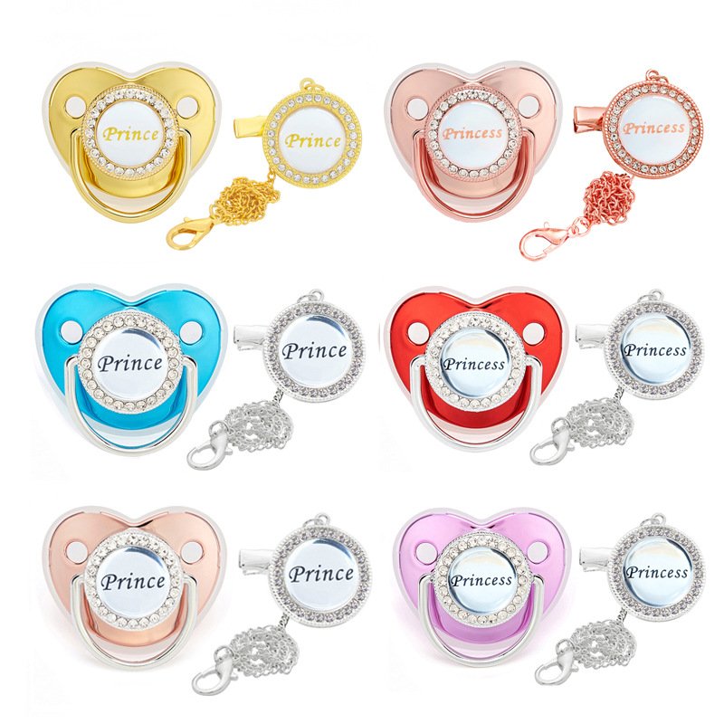 Princess Prince's New Product Baby Diamond Play Mouth Baby Dot Diamond Comfort pacifier with clip