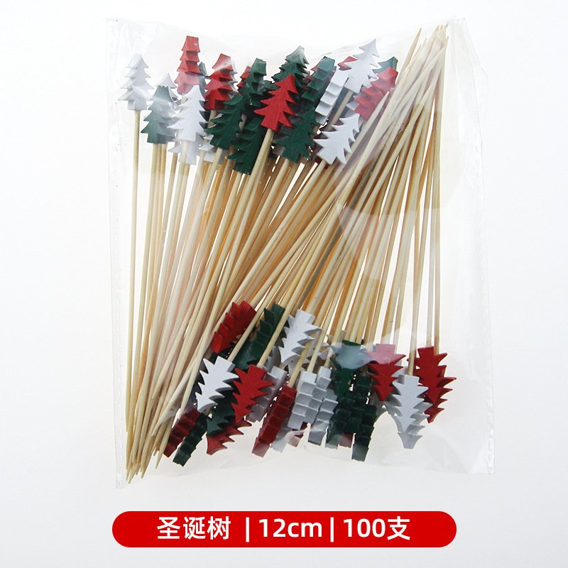 Disposable fruit stick bamboo stick flower stick fruit fork creative art toothpick - Image 4